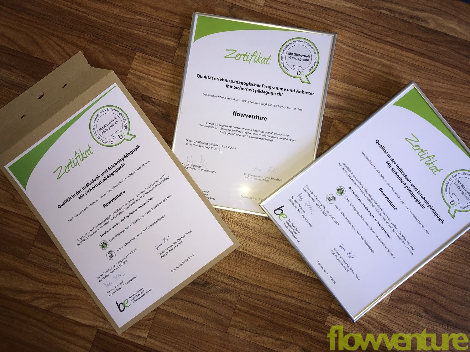 flowventure ist beQ zertifizierter Anbieter